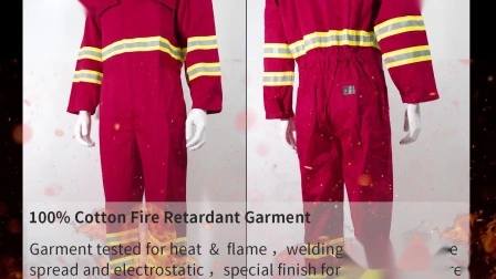 Feuerfeste Brandschutz-Feuerwehrmann-Fr-Schutzkleidungsjacke, Hosenanzug mit reflektierendem Band in Arbeitskleidung